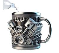 Tasse à café en acier inoxydable Motif moteurs V8 et V6 - Cadeau pour les amateurs et les fans de course