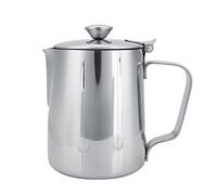 Tasse à café en acier inoxydable, pichet à mousse de lait, gobelet à mousseur à lait Barista avec couvercle et poignée pour café latte (350 ml)