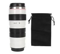 Tasse à café en acier inoxydable pour objectif d'appareil photo avec couvercle, cadeau cool pour photographes, hommes et femmes (blanc)
