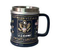 Tasse à café en acier inoxydable sur le thème de la branche militaire, tasse décorative 3D pour vétérans, tasse commémorative pour homme | Tasse à café commémorative Honoring The Heroes