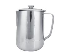 Tasse à café en Acier Inoxydable Tasse Pichet à Mousser Le Lait Pichet avec Couvercle pour Latte Coffee Art Pichet à Lait en Acier Inoxydable Le Bec Anti-goutte (2000ml)