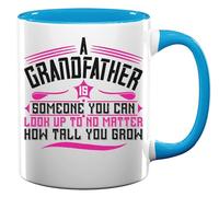 Tasse à café en céramique « A Grandfather is Someone You can Look up to » Bleu clair