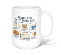 Tasse à café en céramique à pain rustique avec fouet à farine - Blanc - Avec poignée - Idéale pour les amis, la famille, les collègues de travail, les personnes âgées - 425,2 g