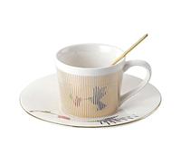Tasse à café en céramique à rayures créatives pour bureau, maison, restaurant, café, colibri dynamique, doré, 240 ml