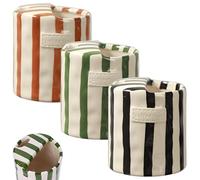 Tasse à café en céramique à rayures rétro, tasses à expresso de 10oz, tasse à Double plaisir peinte à la main for le lait, le café, le jus, le latte, les boissons chaudes et froides(Black+Green+Brown)