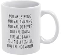 Tasse à café en céramique amusante 11 oz - Tu es forte, tu es gentille, tu es incroyable, tu es tellement aimée, tu es dure, tu es courageuse - Tasse à café et à thé fantaisie pour femme, patron, ami,