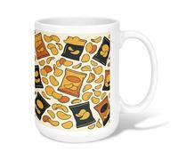Tasse à café en céramique aux chips de pommes de terre, sacs à goûter décontractés et ludiques, sans jaune, tasse à chocolat chaud avec poignée, idéale pour l'amitié, la famille, les collègues, le