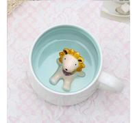 Tasse à café en céramique avec animal 3D, tasse à café, lait, thé, motif lion mignon dans une tasse en 3D, cadeau d'anniversaire de remise de diplôme, Saint-Valentin, fête des mères, Noël pour