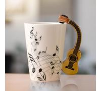 Tasse à café en céramique avec anse de guitare, note de musique imprimée, cadeau, tasse à café en céramique, tasse à café pour les amateurs de musique, cadeau de musique, 250 ml