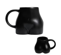 Tasse à café en céramique avec anse - Tasse 3D en forme de corps humain, Tasse à expresso artistique et créative, Tasse à thé et café décorative unique, Idéale en cadeau et au quotidien (C, Noir)