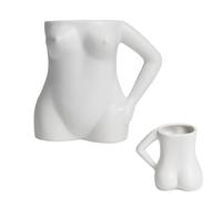 Tasse à café en céramique avec anse - Tasse 3D en forme de corps humain, Tasse à expresso artistique et créative, Tasse à thé et café décorative unique, Idéale en cadeau et au quotidien (A, Blanc)