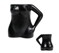 Tasse à café en céramique avec anse - Tasse 3D en forme de corps humain, Tasse à expresso artistique et créative, Tasse à thé et café décorative unique, Idéale en cadeau et au quotidien (A, Noir)