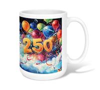 Tasse à café en céramique avec boules flottantes - Multicolore - Avec poignée - Idéale pour les amis, la famille, les collègues, les personnes âgées, les personnes âgées - 425,2 g