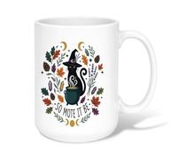 Tasse à café en céramique avec citation de chat mystique sorcière d'automne