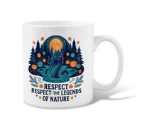 Tasse à café en céramique avec citation de monstre d'Halloween - 325 ml | Toile de fond de forêt d'automne, gobelet, accents Jack-o'-lanterne, thème Dark Fantasy, inspiré du folklore