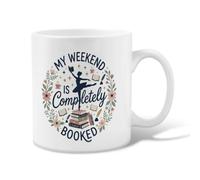 Tasse à café en céramique avec citation littéraire 325 ml | Couronne florale, tasse à thé, silhouette dansante, citation littéraire humoristique, ambiance de lecture confortable