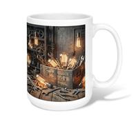 Tasse à café en céramique avec esign industriel classique, pas de café, nouveauté, tasse à boire avec poignée, idéal pour l'amitié, la famille, les collègues, le personnel, les enseignants, 400