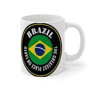 Tasse à café en céramique avec drapeau du Brésil « The Greatest Place on Earth » - Cadeau de Noël et de fiançailles - Pour belle-fille, couple marié - 325 ml