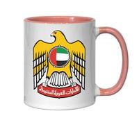 Tasse à café en céramique avec emblème des Émirats arabes unis du Moyen-Orient Rose