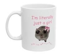 Tasse à café en céramique avec hamster triste | Tasse à café amusante en céramique de 325 ml | Design de hamster pour rire - Giift hilarant pour femmes et hommes, parfait pour la maison ou le