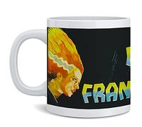 Tasse à café en céramique avec inscription « Bride of Frankenstein » rétro vintage - Elsa Lanchester - Cadeau fantaisie - 355 ml