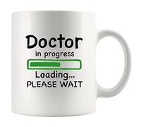 Tasse à café en céramique avec inscription « Doctor in Progress Loading Doctor in Progress Loading Doctor » - Cadeau de remise de diplôme pour étudiant en doctorat (blanc, 325 ml)