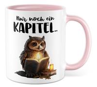 Tasse à café en céramique avec inscription en allemand « Nur noch ein Kapitel… » - Tasse à café en céramique - 330 ml - Rat de lecture fantaisie livre livres amateurs de livres - Chouette de nuit