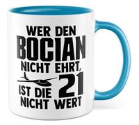 Tasse à café en céramique avec inscription en allemand « Wer den Bocian nicht ehrt, ist die 21 nicht wert » - Tasse à café en céramique 330 ml - Voilier avion avion pilote - Tasse à café pour les
