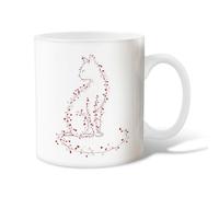 Tasse à café en céramique avec motif de chat, romantique, cœurs, vignes, Saint-Valentin, chocolat chaud, tasse avec poignée, cadeau pour amis, famille, collègues, enseignants, couples, employés 445 ml