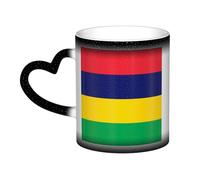 Tasse à café en céramique avec motif drapeau de l'île Maurice pour homme et femme 325 ml