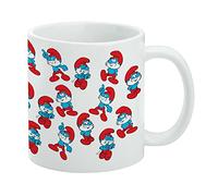 Tasse à café en céramique avec motif Papa Schtroumpf - Cadeau fantaisie pour café, thé et boissons chaudes - 325 ml - Blanc