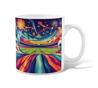 Tasse à café en céramique avec poignée, motif de feu d'artifice festif et vibrant, statue de la liberté, multicolore, idéale pour les amis, la famille, les collègues, les personnes âgées, les