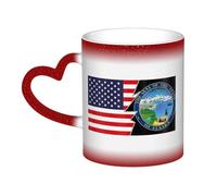 Tasse à café en céramique avec sceau de l'État de l'Alaska et de l'Amérique, tasse à changement de couleur sensible à la chaleur, tasse isolée, tasses de voyage uniques et fantaisie, tasses pour la ma