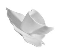 Tasse à Café en Céramique avec Soucoupe, Blanc, Usage Restaurant Bureau | Style Adorable et Design Simple, Lignes Élégantes, pour Café Thé Lait Eau Jus, Pièce Pratique