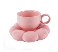 Tasse à café en céramique avec soucoupe - Design mignon et créatif, comprend un dessous de verre tournesol, 200 ml pour latte, thé et lait, idéal pour le bureau et la maison