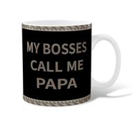 Tasse à café en céramique avec texte - Moderne et décontracté - Bordure géométrique - Sans noir - Cadeau pour l'amitié, la famille, les collègues, le personnel, les professeurs - 445 ml