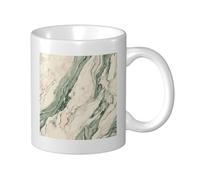 Tasse à café en céramique beige marbré vert sauge fluide, tasse à eau pour la maison et le bureau, 325 ml