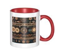 Tasse à café en céramique bicolore style bohème 330 ml - Tasse à thé classique, tasse cadeau, passe au micro-ondes, au bureau et à la maison