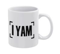 Tasse à café en céramique blanche « She Is My Sweet Patate Yes Yam-2 » - 325 ml - Tasse à thé imprimée double face avec poignée ergonomique en C - Fond épais - Tasse en porcelaine pour la maison, le
