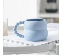 Tasse à Café En Céramique De 300 Ml,Tasse à Lait Minimaliste Scandinave,Tasse à Thé Créative Au Design De Gourde,Lavable Au Lave-Vaisselle Et Au Micro-Ondes,Adaptée Au Bureau Et à La Maison,Bleu Crème