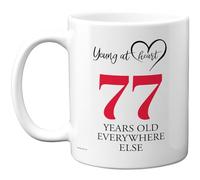 Tasse à café en céramique de 325 ml pour homme et femme - Cadeau amusant pour soixante-dix-septième anniversaire