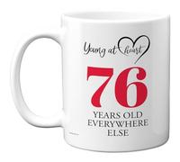 Tasse à café en céramique de 325 ml pour homme et femme - Cadeau amusant pour soixante-seize et soixante-seizième anniversaire