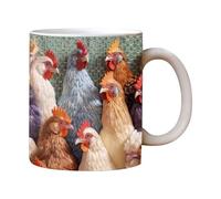 Tasse à café en céramique, design portable, tasse de poulet, impression poule, avec poulet, boîte cadeau, tasse à café, cadeau de fête en céramique pour la maison, les amateurs de poules, Pâques, les