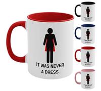Tasse à café en céramique « It Was Never a Dress » de 325 ml - Pour femme - Créativité - Thermique - Cadeau unique pour femme (rouge)