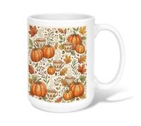 Tasse à café en céramique Motif citrouilles et feuillage 425,2 g