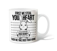 Tasse à café en céramique motif lapin, humoristique et ludique du département de police, avec poignée, cadeau pour amitié, famille, collègue, chéri, enseignants, 445 ml