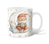 Tasse à café en céramique Père Noël, lune fantaisie, étoiles, Noël, tasse à boire avec poignée, cadeau pour amitié, famille, collègue, enseignant, personnel chéri, 425,2 g