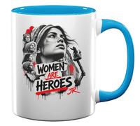 Tasse à café en céramique Portraits de femmes avec message de protestation Bleu clair