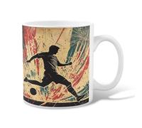 Tasse à café en céramique pour joueur de football, sport dynamique sans éclaboussures, tasse à thé fantaisie avec poignée, idéale pour l'amitié, la famille, les collègues, les enseignants, le