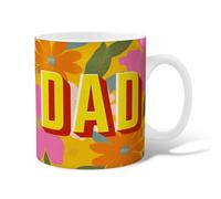 Tasse à café en céramique pour papa, fleur vibrante, feuille d'été, jaune, tasse à chocolat chaud avec poignée, cadeau pour l'amitié, la famille, les collègues, le personnel, les professeurs, 445 ml